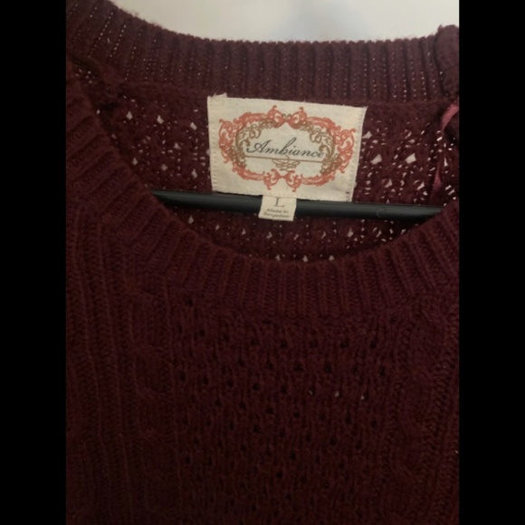 Ambiance Apparel Burgundy Sweater - Large - Picture 2 of 4